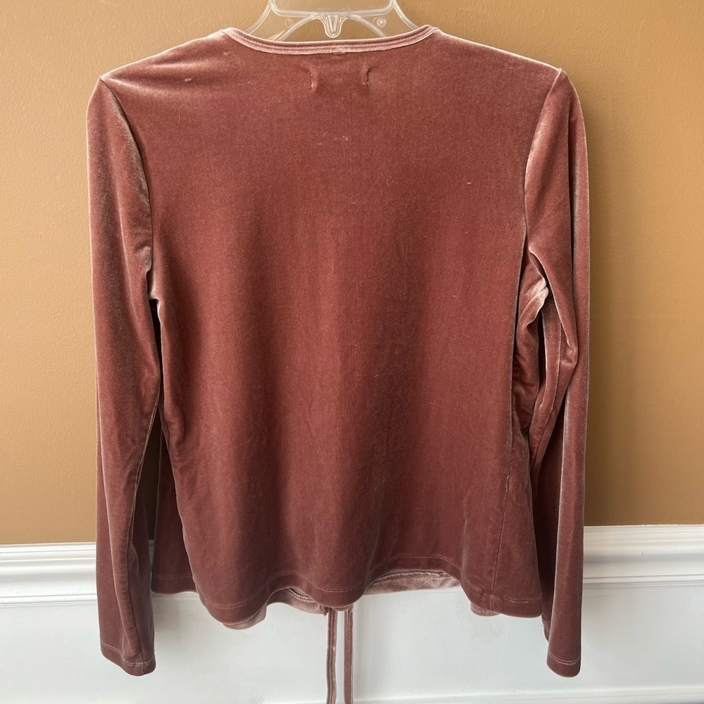 Madewell Velvet Ballet Wrap Top Warm Ash Size Small Feminine - Picture 8 of 12